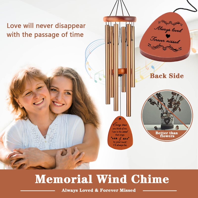 Soopau Memorial Gifts  Sympathy Wind Chimes Memorial Wind Chimes for Loss of Loved One Prime  Sympathy Gift  Bereavement/Remembrance Gifts in Memory of Loved One Mother Father  30"" Wooden - Image 2